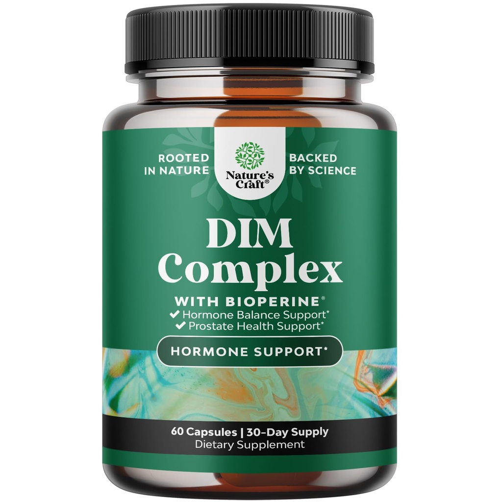 バイオペリンと男性のための純粋なDIMサプリメント - ホルモンバランス&前立腺の健康のための男性のためのDIMエストロゲンブロッカー - ブロッコリーフローレット付きDiindolylmethaneテストステロンコンプレックス - 60カプセル