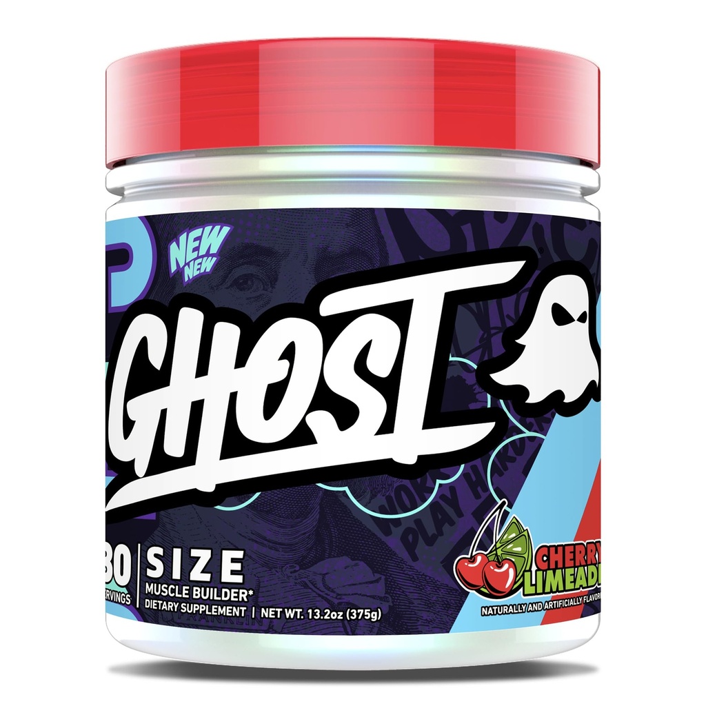 GHOSTサイズの筋肉ビルダー栄養補助食品 - チェリーリメード、30のサービング - 男性と女性のためのサポート筋肉の成長と強さの建物 - クレアチン&ベタイン - 砂糖&グルテンフリー