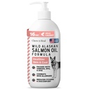 Wild Alaskan Salmon Fish Oil for Dogs - 16 oz. of Fish Oil Formula - Pump Cap Bottle - Contains Omega-3 and 6, Vitamin D, EPA, and DHA for Healthy Skin and Coat