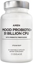 Amen Mood Probiotic Supplement 51億CFU - 有機プレバイオティクスとプロバイオティクス - 酸性プロバイオティクスピル、繊維 - 気分有機アシワガンダ、ブルーベリー - ビーガン&非GMO - 60カプセル