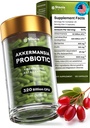 Akkermansia Muciniphila Probiotics 320 Billion CFU|GLP-1 Probiotic and Prebiotics|Akkermansiaの腸の健康のためのプロバイオティクス|インリンのプレバイオティクス繊維のカプセルのアスタキサンチン及びベリン及びクロム120の計算