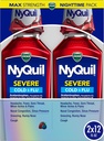 Vicks NyQuil SeverE 風邪、インフルエンザ、および輻輳の薬、2x12 fl oz ツイン パック、ベリー味、最大強度、夜間救助