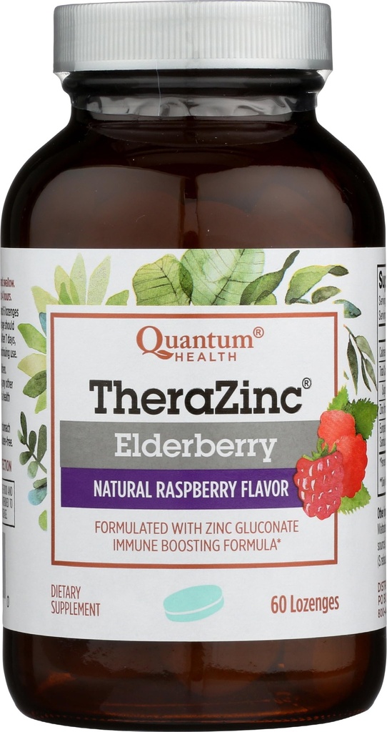 Quantumの健康のTheraZincのElderberry Lozenges、免疫サポート、60の計算のための亜鉛Gluconateとなされる