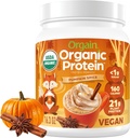 Orgain Organic Vegan Protein Powder, Pumpkin Spice Seasonal Flavor - 21g of Plant Protein, 5g Prebiotic Fiber, No Lactose Ingredients, No Added Sugar, Non-GMO, For Shakes & Smoothies, 1.02 lb