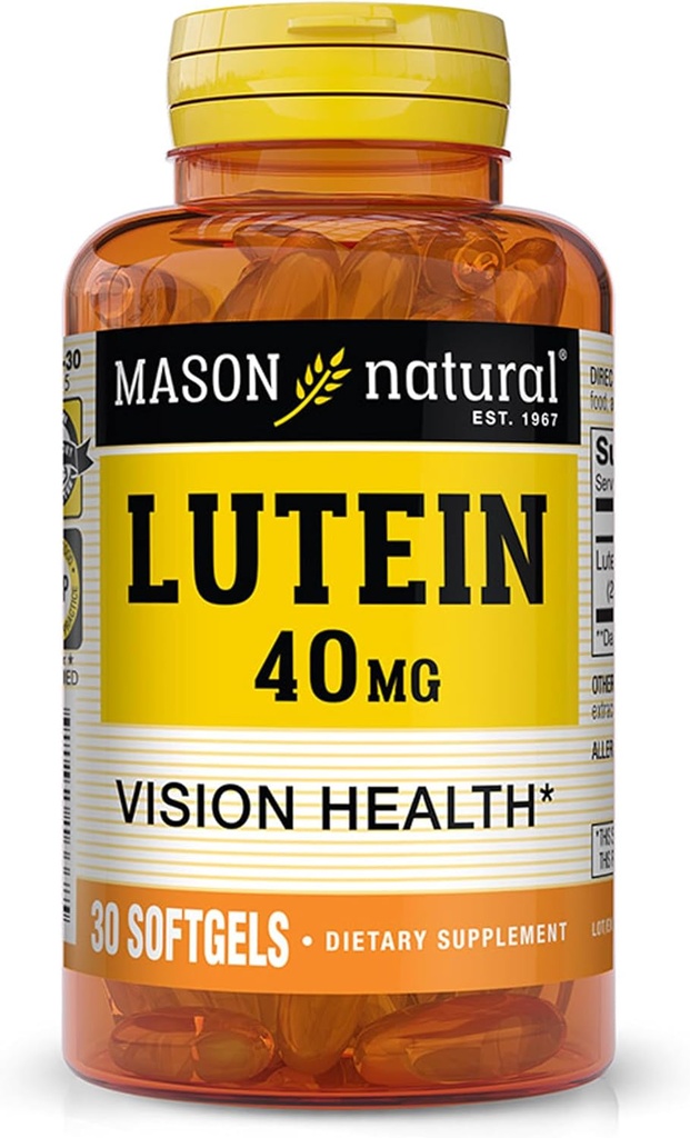 MASON NATURAL Lutein 40 Mgの超強さの柔らかいゲル- 30 Ea