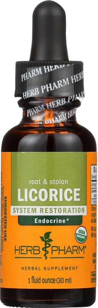 Herb PharmはEndocrineシステム サポートのための有機性Licoriceの液体のエキス- 1のOunce (DLIC01)を証明しました
