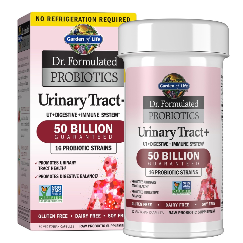 生命の庭 Dr. 定式プロバイオティクス 尿路 + - 酸血症 Probiotic サポート 尿路の健康、消化バランス - 棚の安定的 - グルテン、酪農場、および大豆フリー - 60 ベジタリアンカプセル