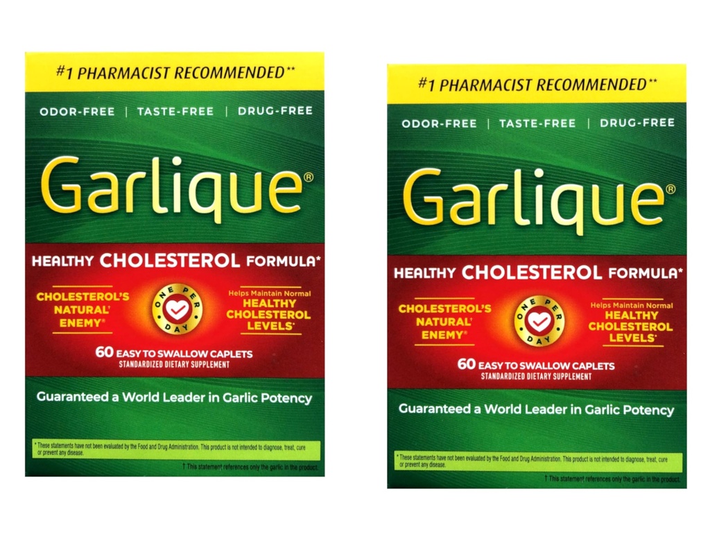 アリシンの5000のmcgのGarliqueの健康なコレステロールの方式、60の腸の上塗を施してあるカプレット(2のパック)
