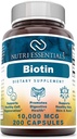 Biotin 10,000 Mcg 200 Capsules (Non-GMO)- Supports Healthy Hair, Skin & Nails - Promotes Cell Rejuvenation and Energy Production*