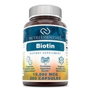 Biotin 10,000 Mcg 200 Capsules (Non-GMO)- Supports Healthy Hair, Skin & Nails - Promotes Cell Rejuvenation and Energy Production*