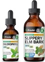 BIO KRAUTER スリッパ エルムチンチャー 4 Fl. Oz. & Chlorophyll Tincture 2 Fl. Oz.