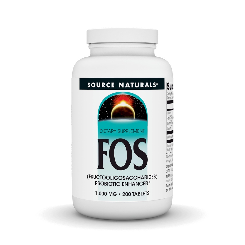 源のNaturals FOS 1000のmg Fructooligosaccharidesのプロバイオティック増強物- 200のタブレット