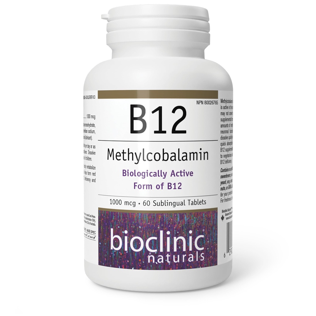 Bioclinicナチュラル - B12メチルコバラミン1000 mcg 60 loz