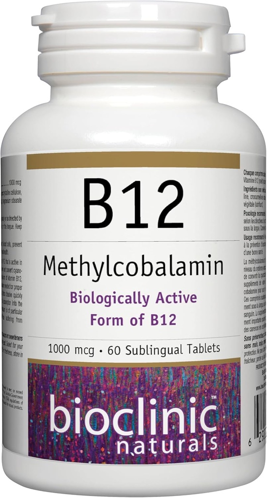 Bioclinicナチュラル - B12メチルコバラミン1000 mcg 60 loz