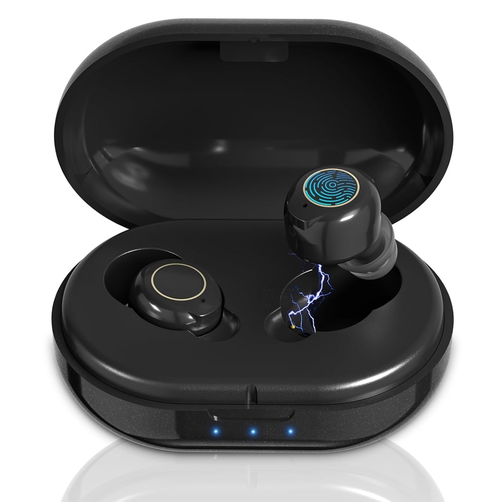 Hearing Aids for Seniors Hearing Loss,Rechargeable Hearing Aid with Noise Cancellation, Hearing Amplifier Hearing Aids with Oval Charging Case, Black