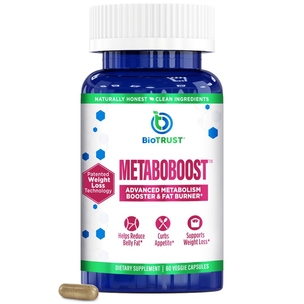 BioTrust MetaboBoost減量サプリメント - 食欲抑制剤  Calorie脂肪バーナー  Metabolismブースター - 臨床的に供給された食事療法は、ホリスティック・ウェイトのためのバーリンとピル - 60カプセル