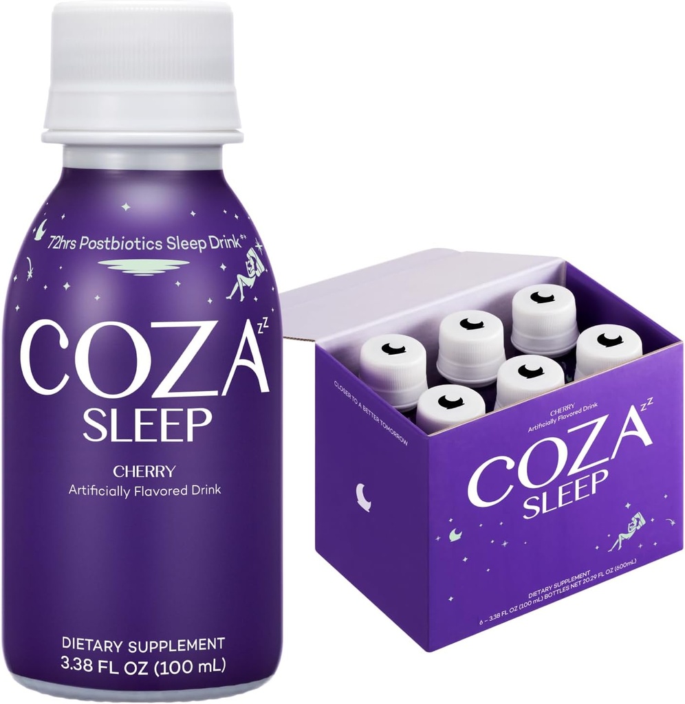 | 睡眠補助サプリメントドリンク | メラトニンフリー | 大人用天然睡眠補助剤 | ジュベ、マグネシウム、ルテアニン、L トリプトファン、ビタミンB、グリシン、ホップ | チェリーフレーバー(6個入り)