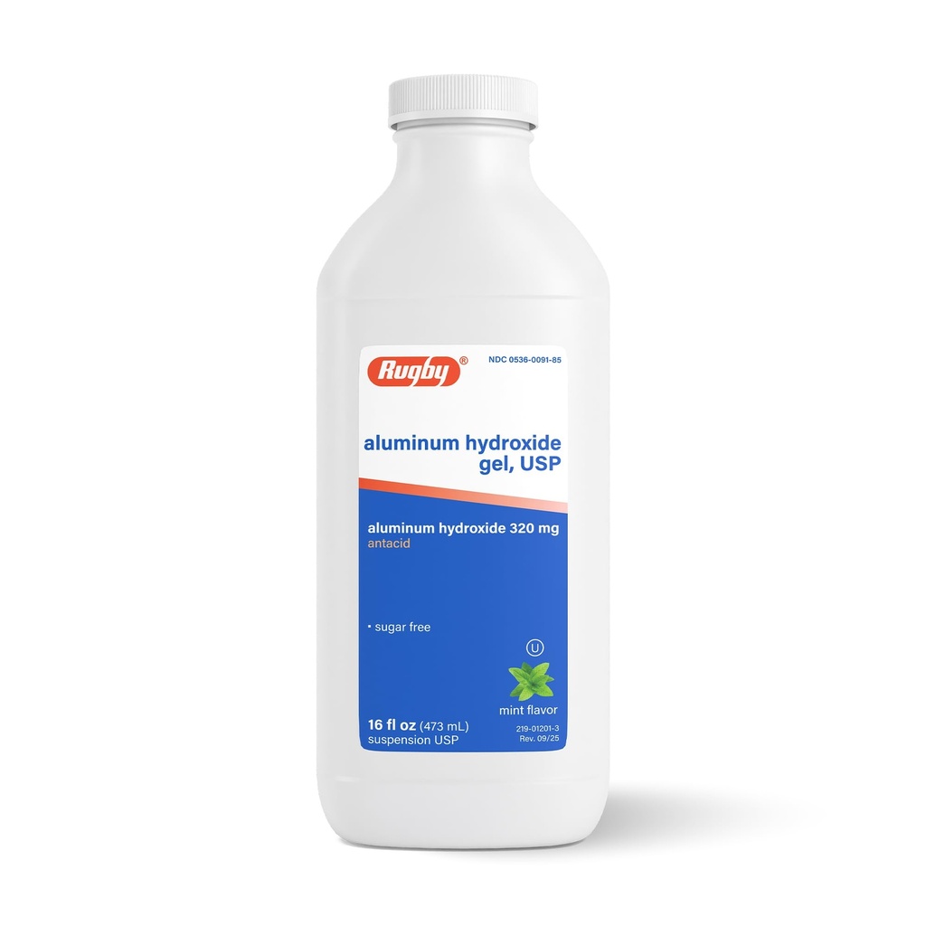 ラグビー 320 mg の酸化アルミニウム ゲル、USP - 蟻酸の液体 - アップセットの胃、酸の消化器、および Heartburn の救助 - 砂糖なし - ミント風味 - 16 Fl。 Oz。 (1パック)