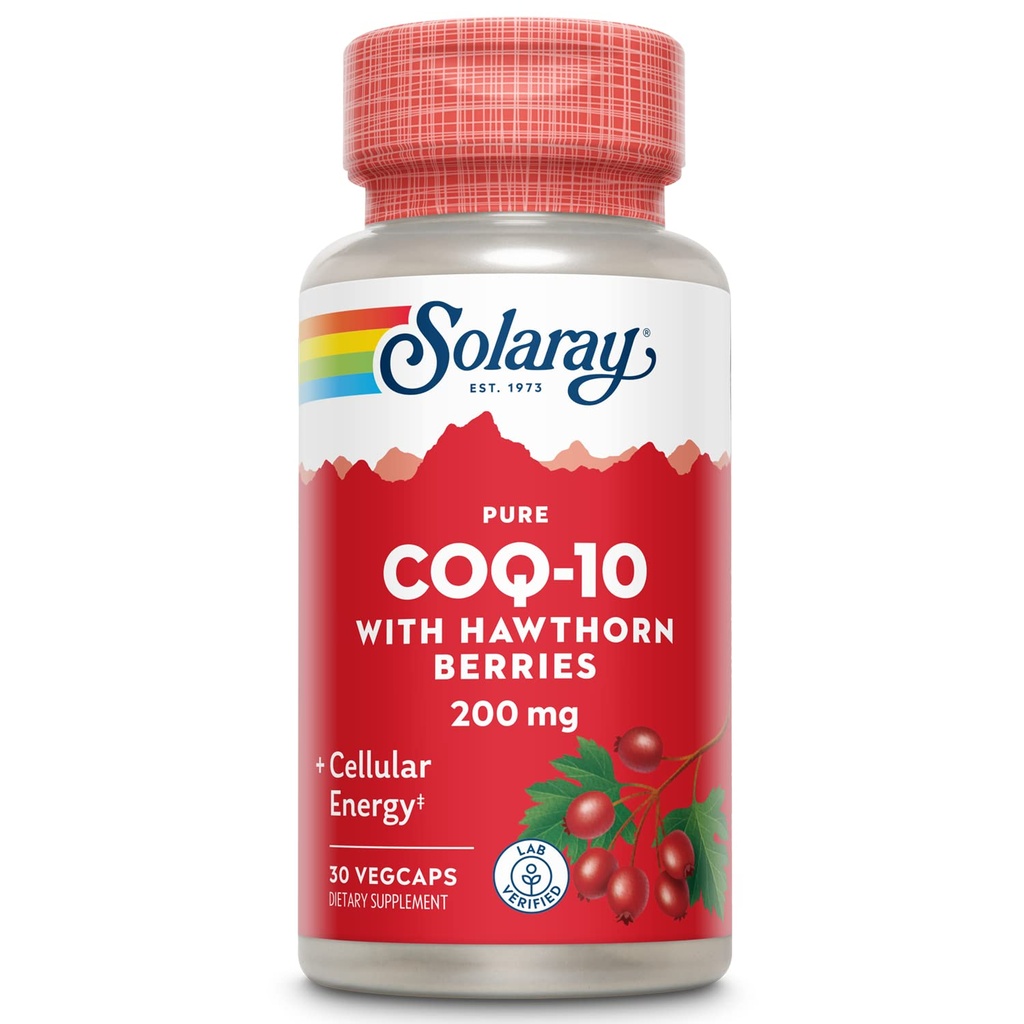 SOLARAYピュアコク10 200mg | ヘルシーハート機能&セルラーエネルギーサポート | ハーブブレンドで強化 | 30 VegCaps