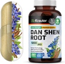 BIO KRAUTER Dan Shen Rootカプセル - 1200 mgの強度 - 250赤いセージキャップ - 抗酸化物質 - Salvia Miltiorrhiza Root - ビーガン