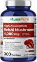 NusaPure Reishiのきのこのエキス20:1のエキス、カプセルごとの4000mgと等しい200のmg 300の野菜帽子ビーガン、非GMO、ビーガン