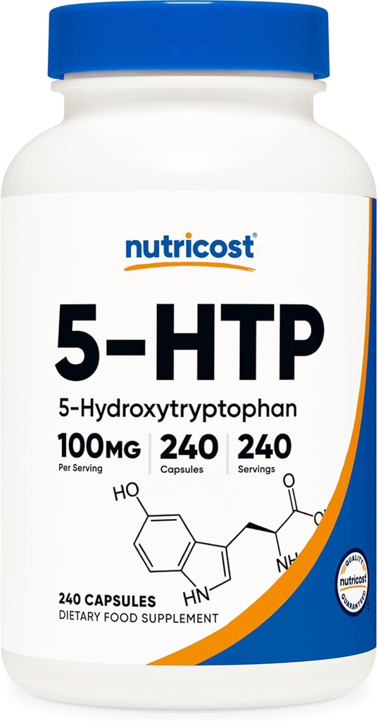 Nutricost 5-HTP 100mg、240 ベジタリアンカプセル(5-Hydroxytryptophan) - 非GMO&グルテンフリー