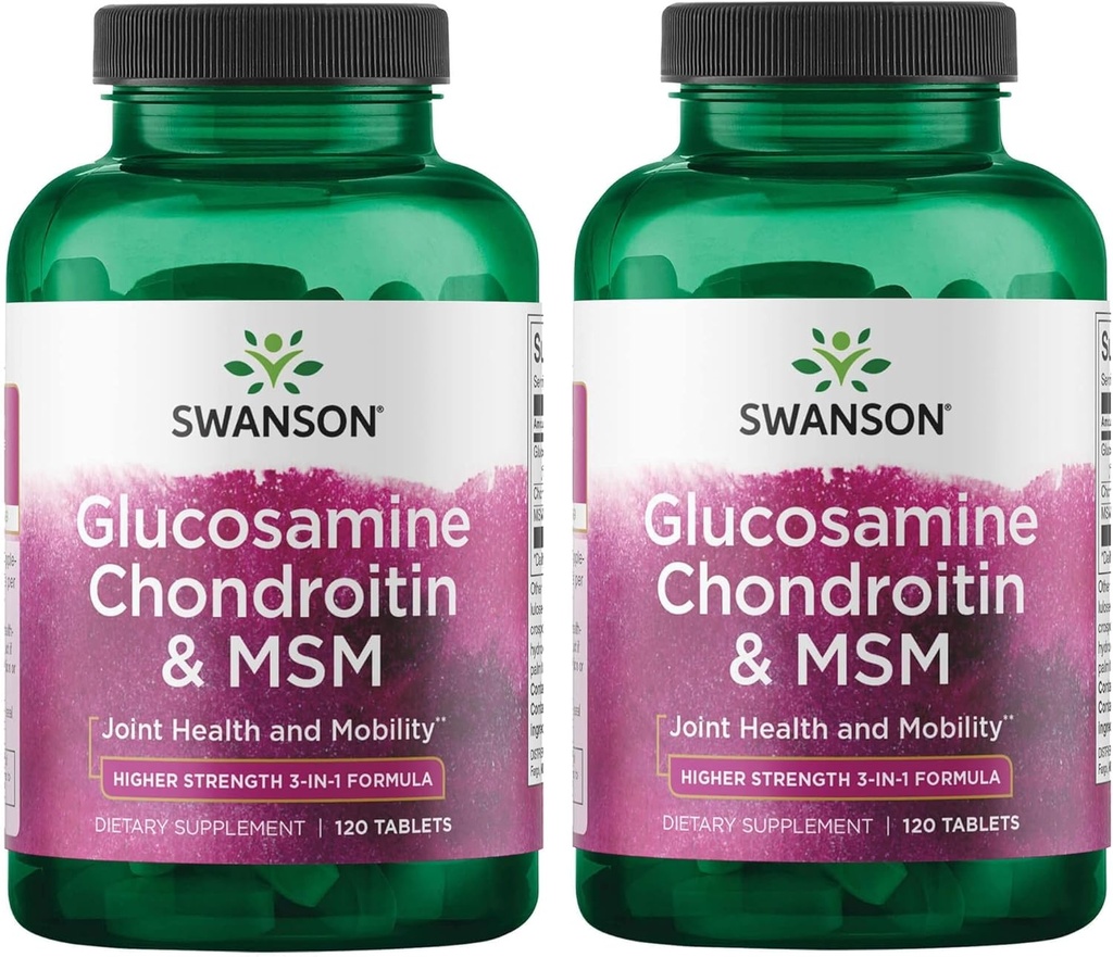 Swanson Glucosamineのコンドロイチン及びMsm 500/400/200のミリグラム120タブ(2パック)