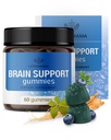 HERBAMAMA Brainサポートガミー - アシュワガンダ、Bacopa Monnieri、ビタミンC&B12で大人のための脳の焦点サプリメント - ビーガン、非GMO Calmingガミー - 60ペクチンベースのブルーベリー風味の咀嚼