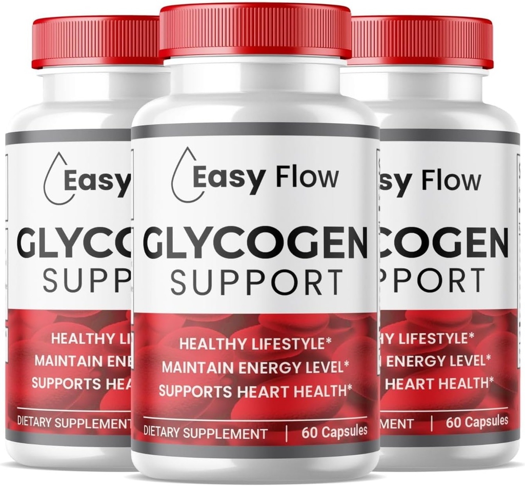 (3パック) Easy Flow Glycogen、EasyFlow Glycogenサポートカプセル、Glycoオプティマイザフォーミュラ、自然血液容器クリーナー、Premium Easy Flow Glycogenサポート(180カプセル)