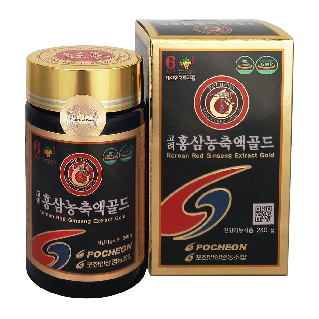Pocheon 240g (8.5oz)、100%の純粋な韓国 6years Root Panaxの赤いGinsengのエキスの金、上のGinsenoside、Saponin、Ginsengの草の補足、自然な免疫サポート