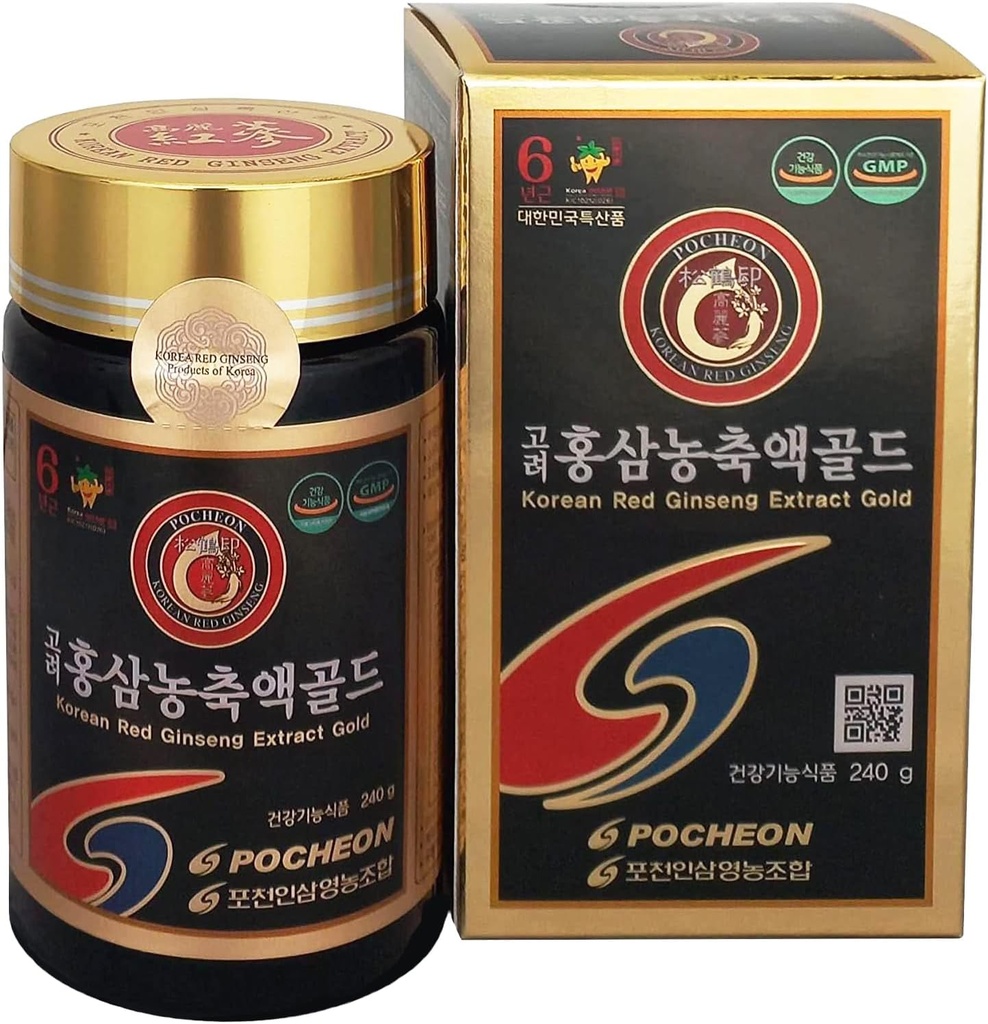 Pocheon 240g (8.5oz)、100%の純粋な韓国 6years Root Panaxの赤いGinsengのエキスの金、上のGinsenoside、Saponin、Ginsengの草の補足、自然な免疫サポート