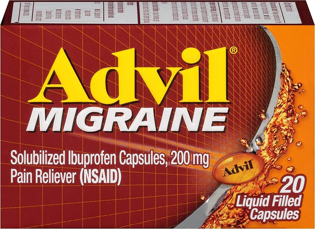 Advil Migraineの液体によって満たされたカプセル- 6つのctのパック
