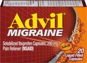 Advil Migraineの液体によって満たされたカプセル- 6つのctのパック