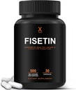 HUMANX Fisetin 500mg - 98%の純粋なFisetinの補足-強力なサービングのサイズ(Apigenin、Luteolin、Quercetinへの類似物)の熱心なアクティベーター-自然なポリフェオロール-米国は、非GMO Fisetinのカプセル作りました