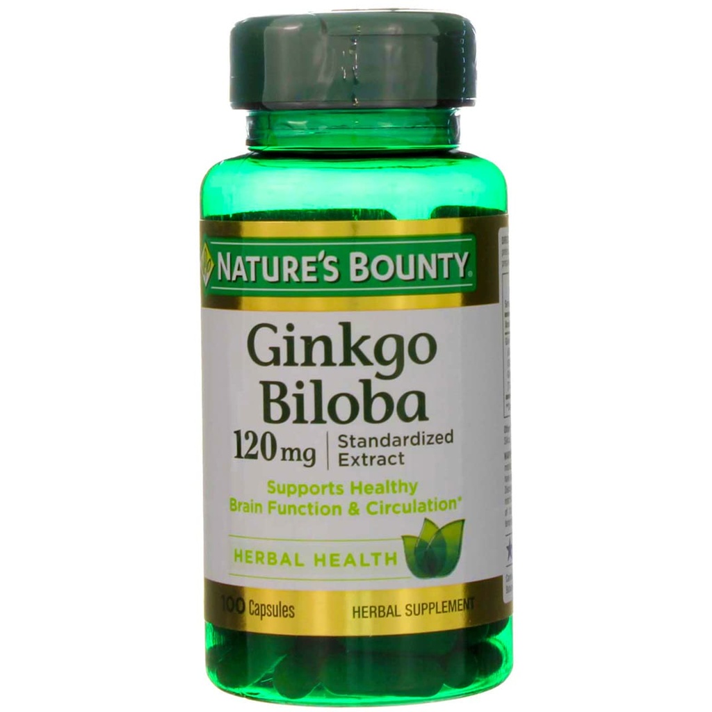 Nature's Bounty Ginkgo Biloba 120 mgのダブル強度 - 100カプセル、2のパック