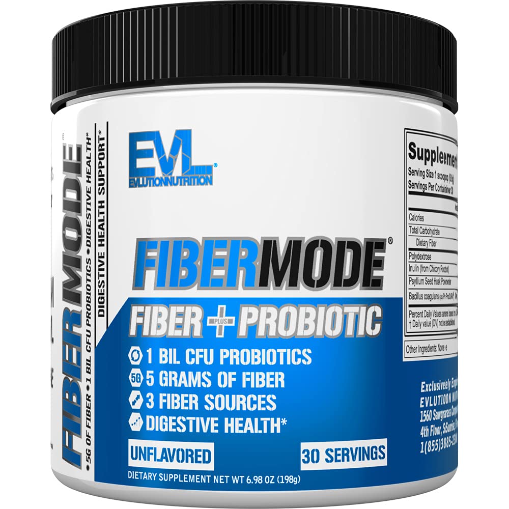 Evlution Nutrition FiberMode - 繊維+プロバイオティックパウダー - 消化の健康&免疫サポート - 1bil CFU Probiotics + 5g繊維 - グルテンフリー&ビーガン - 不燃 - サプリメント - 30サービング