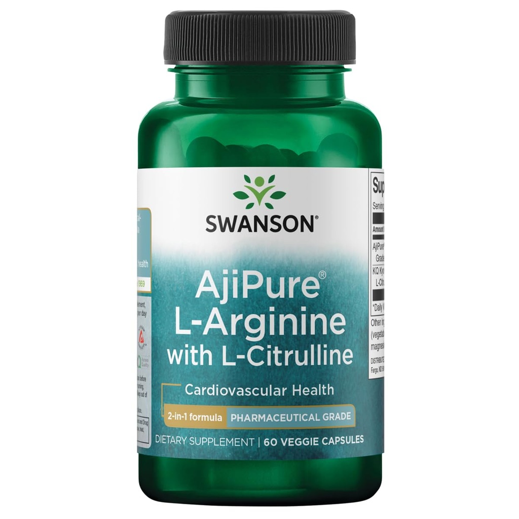 L-Citrulline 60 Vegのカプセルが付いているSwansonのアミノ酸のAjipure L-Arginine