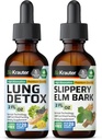 BIO KRAUTER Lung Detox Tincture 2 Fl. Oz. & slippery Elm Tincture 2 Fl. Oz.