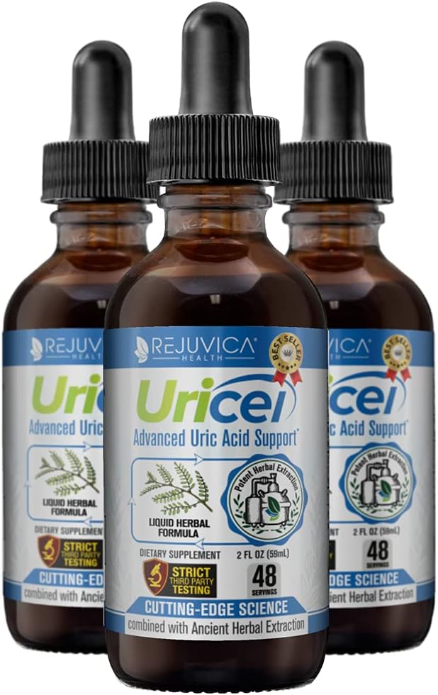 Uricel - 高度な尿酸サポート&クレンジングサプリメント - より良い吸収のための液体配達 - タルトチェリー、チャンカピドラ、セルリーシード、ターメリック&もっと!