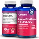 Quercetin 1000mgのベジギーのカプセル、非GMOのエルダーベリー亜鉛ケルセチンは免疫、心血管及び呼吸の健康、120のカプセルを補います(1のパッケージ)を補います