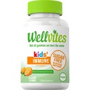 Wellvites砂糖無料キッズ免疫毎日のおいしいビタミン - ビーガン、非GMO - 子供免疫サポートのためのビタミンCグミー、人工甘味料、グルテンフリー、ゼラチンフリー、60カウント(30日の供給)
