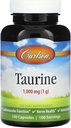 Carlson - Taurine, Free-Form Amino Acid, Support, Nerve Health & Muscle Function, 100 Capsules