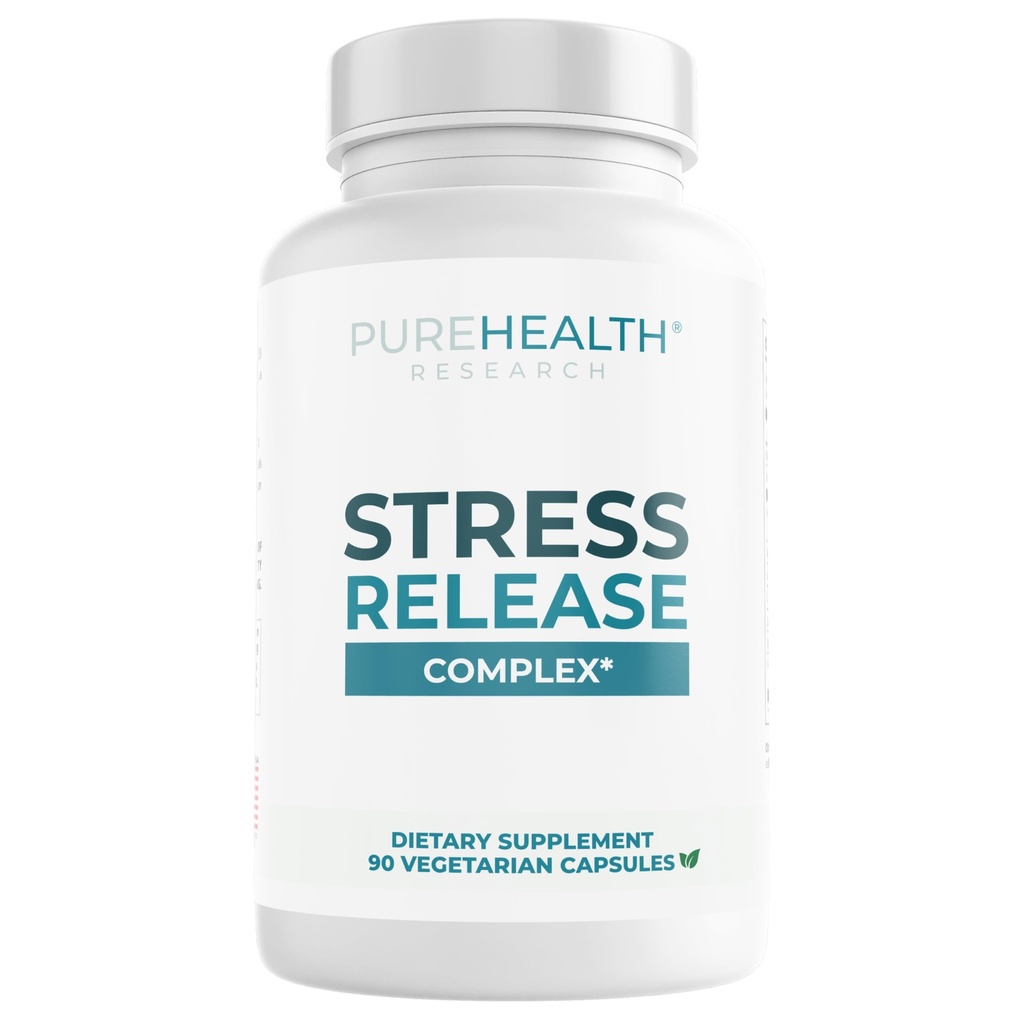 PUREHEALTH RESEARCH ストレスリリースコンプレックス - 女性のサポートサプリメント & 男性 - 機会応力とリラックス - アシュワガンダ、L テアニン、レモンバーム、ナイアシンなど - 90 カプセル