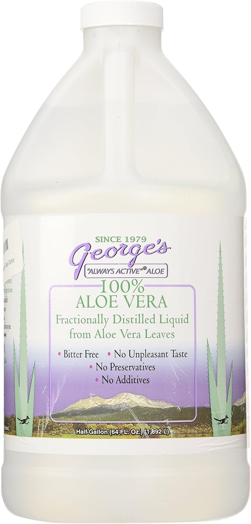 ジョージのアロエVeraの補足のSoftgel、64の液体Ounce、100%の常に活動的なアロエVeraの液体