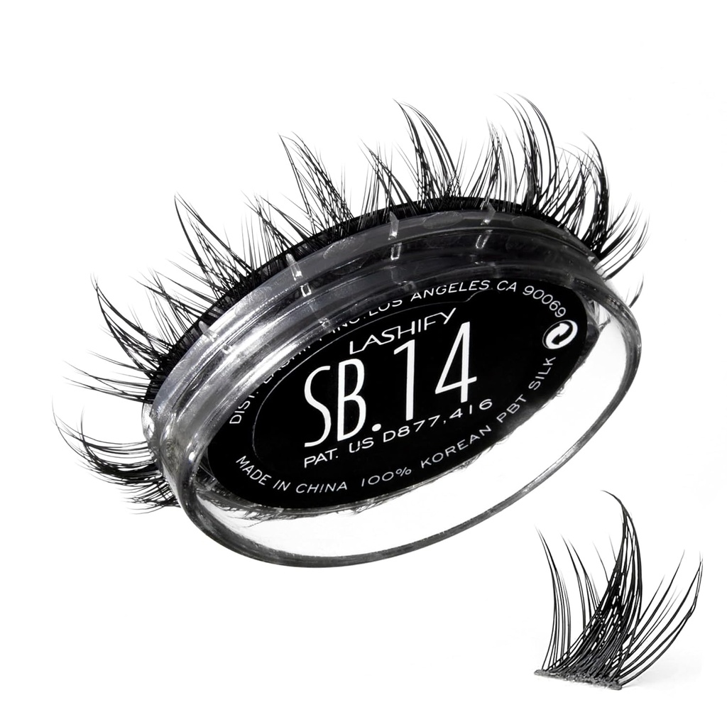 Lashify Star Burst 14mm Gossamer DIY Eyelash Extensions Refill, The Ultimate Multi-Length Multi Layered Lash, Black, Easy False Lashes