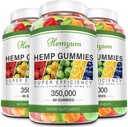 Hemp Gummies 3 Packs High Potency Pure Organic Supplement - with Natural Hemp Oil Extract for Sleep, Pain, Anxiety Gummy Edibles Vegan, Non-GMO