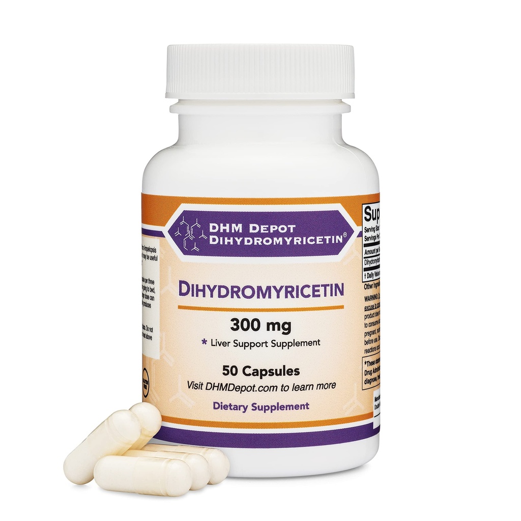Dihydromyricetin (DHM) 50のカプセル、300mgの肝臓サポート補足(第三者によってテストされる) (DHMのターミナル)の非GMOのGlutenの自由な(レバーの清潔なDetox及び修理)は二重木によって