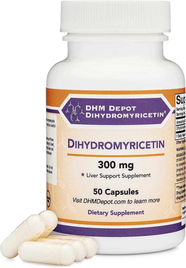 Dihydromyricetin (DHM) 50のカプセル、300mgの肝臓サポート補足(第三者によってテストされる) (DHMのターミナル)の非GMOのGlutenの自由な(レバーの清潔なDetox及び修理)は二重木によって