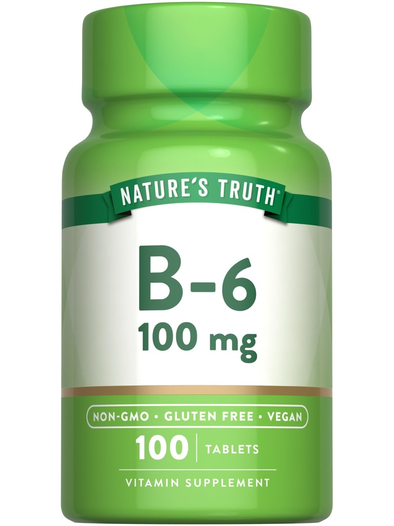 自然の真理B6ビタミン | 100mg | 100錠 | ヴィーガン・非GMO・グルテンフリーサプリメント
