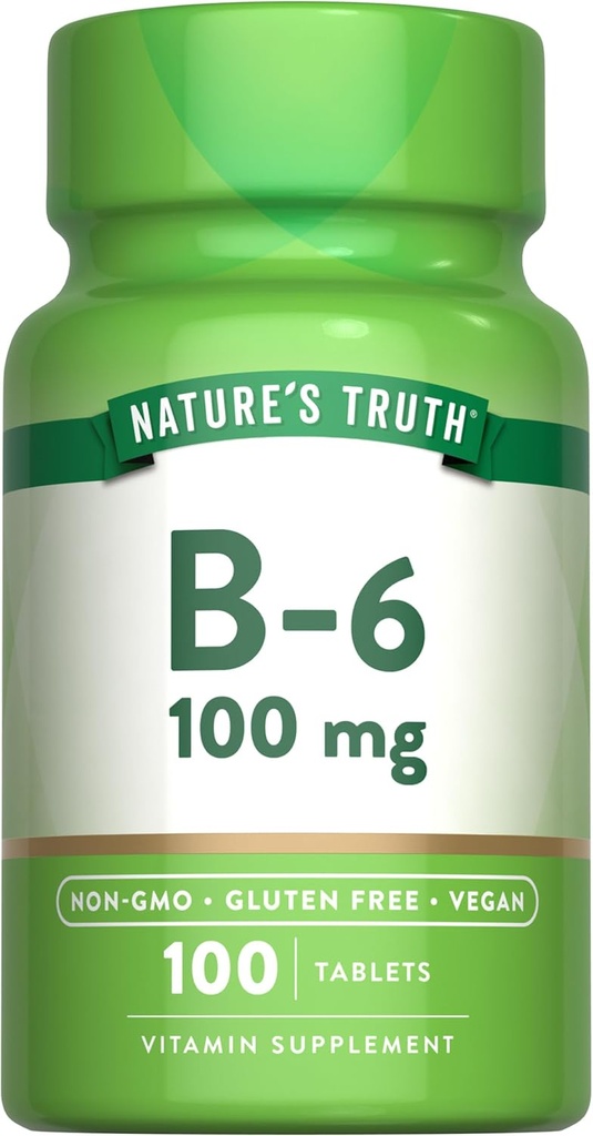 自然の真理B6ビタミン | 100mg | 100錠 | ヴィーガン・非GMO・グルテンフリーサプリメント